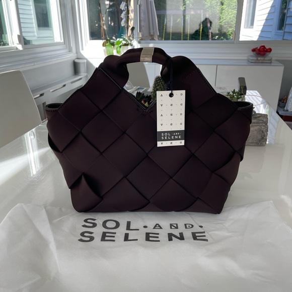 Sol and Selene “Resilience” Woven Neoprene Bag - Brown - NWT - Picture 5 of 9